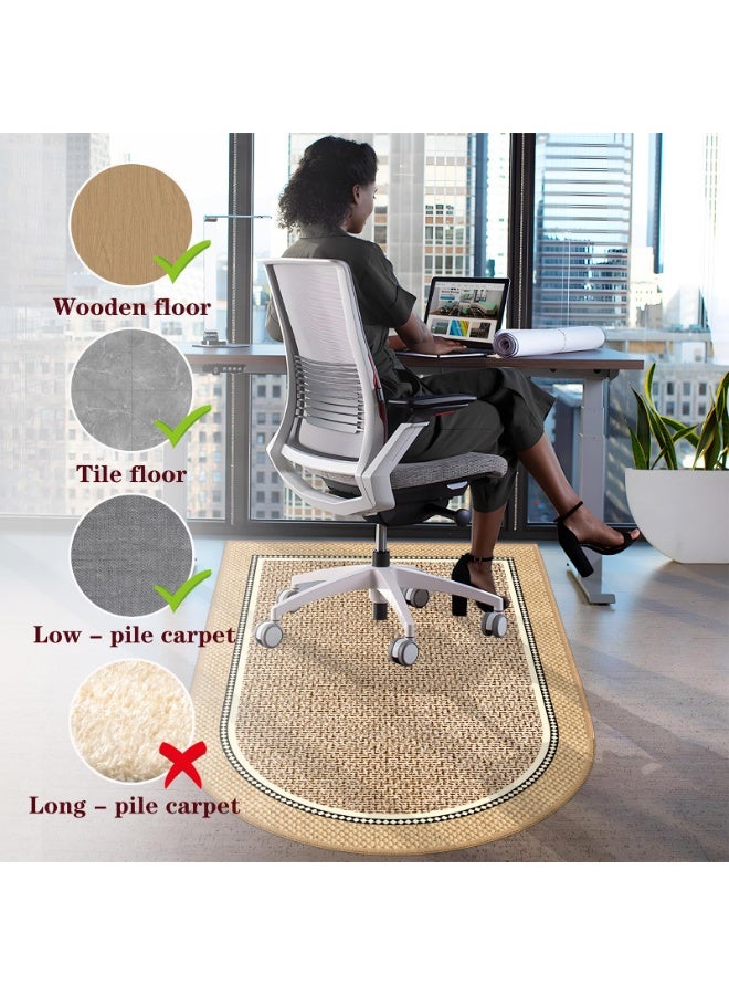 LOKIPA Office Chair Mat for Hardwood Floors, 60x120cm - Thick 5mm Non-Slip Rug, Eco-Friendly Floor Protector for Desk Chairs on Wood, Tile, Marble - Noise Reducing, Machine Washable - Image 3