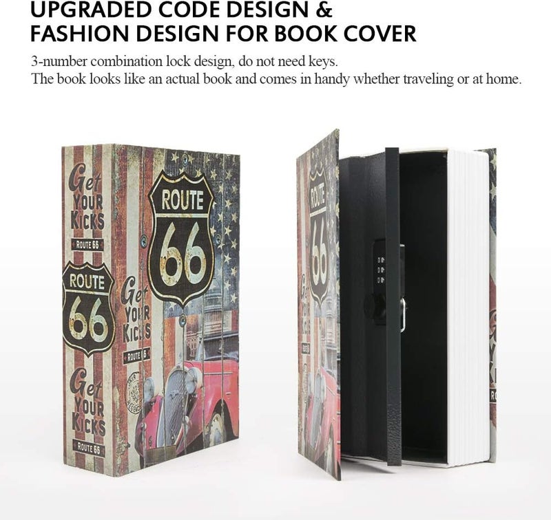 KYODOLED صندوق قفل معدني مخفي، صندوق كتاب للتخفي مع قفل تركيبي، صندوق لإخفاء المال، صندوق جمع، 9.5" × 6.2" × 2.2"، الولايات المتحدة الأمريكية - Image 3