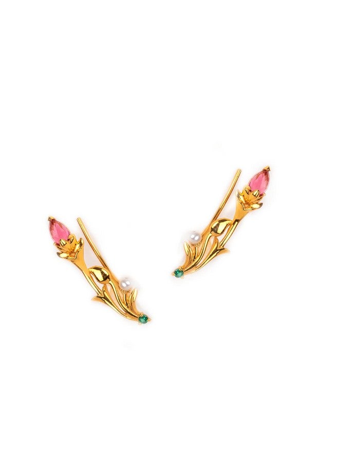 Shaya By Caratlane Matchmaking Maasi Climber Earrings In Gold Plated 925 Silver For Women - Image 1
