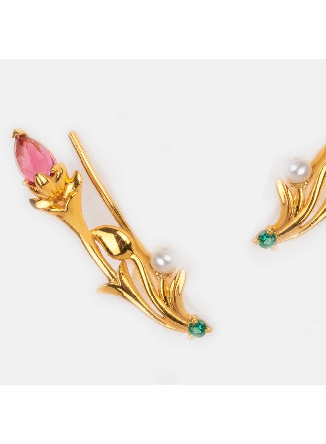 Shaya By Caratlane Matchmaking Maasi Climber Earrings In Gold Plated 925 Silver For Women - Image 5