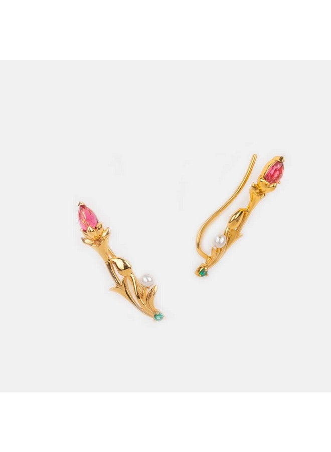 Shaya By Caratlane Matchmaking Maasi Climber Earrings In Gold Plated 925 Silver For Women - Image 4