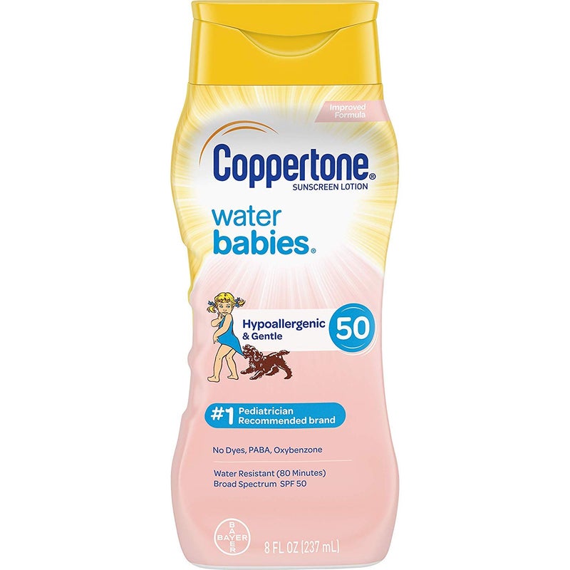 Coppertone Spf50 Waterbabies Aloe  VitaminE Lotion 8 Ounce 237ml Pack of 2