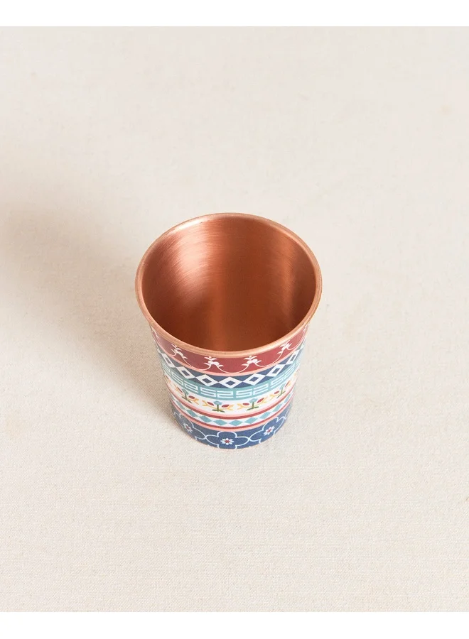 Chumbak Karaikudi Tiles Copper Tumbler, Small, 250ml