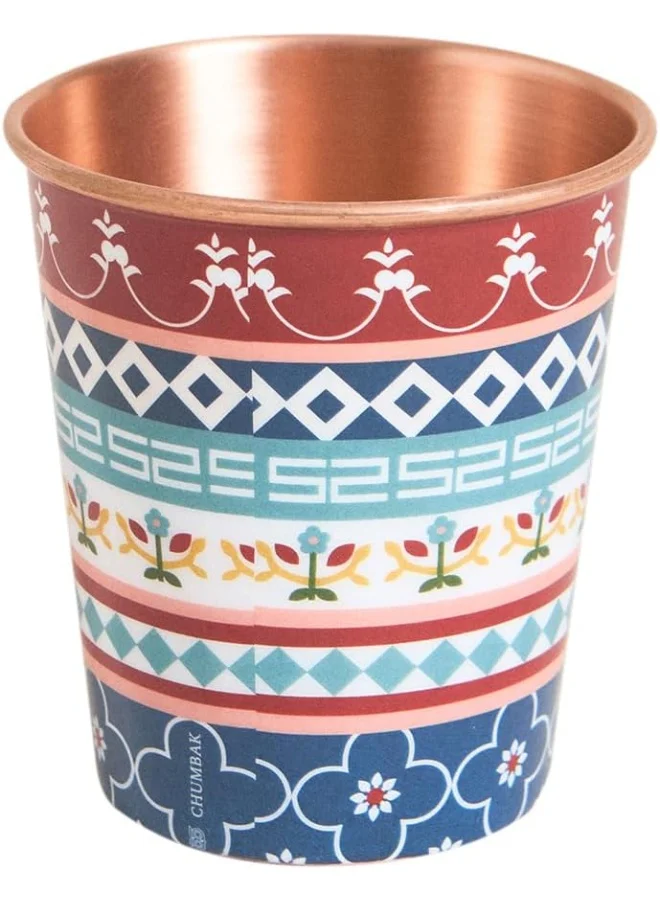 Chumbak Karaikudi Tiles Copper Tumbler, Small, 250ml