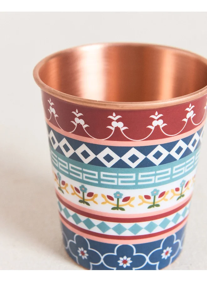 Chumbak Karaikudi Tiles Copper Tumbler, Small, 250ml