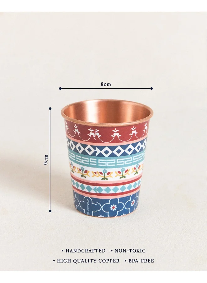 Chumbak Karaikudi Tiles Copper Tumbler, Small, 250ml