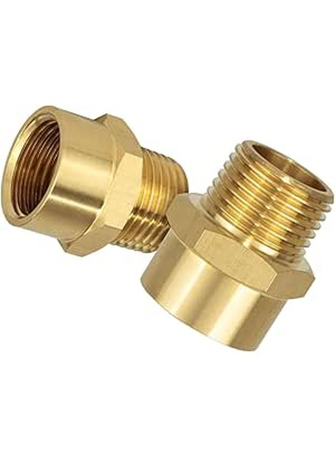 براس 1 2 بوصة خيط ذكري إلى محول خرطوم حديقة G خيط 2 حزمة - Image 1