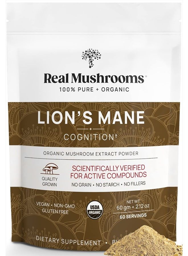 Real Mushrooms Real Mushrooms Lion S Mane Organic Mushroom Extract Powder 2.12 Oz (60 G)  - Image 1