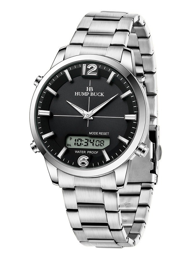 HUMPBUCK Minimalist Watch for Men Waterproof Dual Display Watch with 1/100 Second Precision Casual Sports Wristwat Wristwatch - Image 2