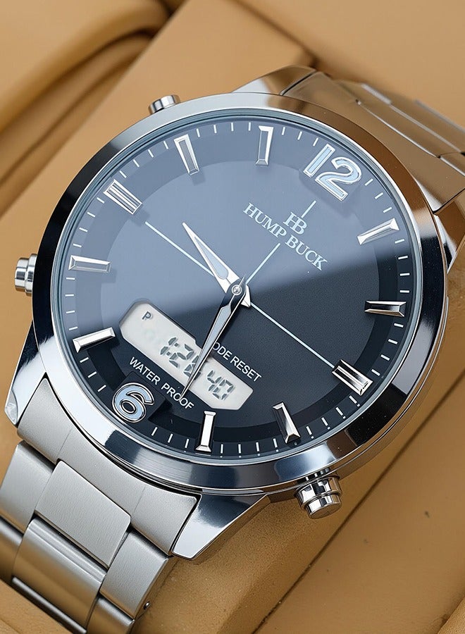 HUMPBUCK Minimalist Watch for Men Waterproof Dual Display Watch with 1/100 Second Precision Casual Sports Wristwat Wristwatch - Image 1