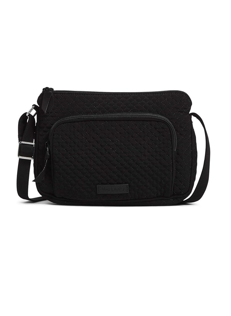 Vera Bradley - Women's Microfiber Little Hipster Crossbody Purse with RFID Protection, Classic Black, One Size - Image 1