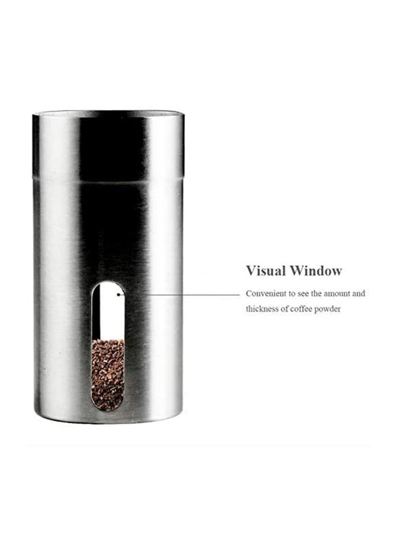 Manual Coffee Grinder Conical Burr Mill Brushed Stainless Steel Silver - Image 4