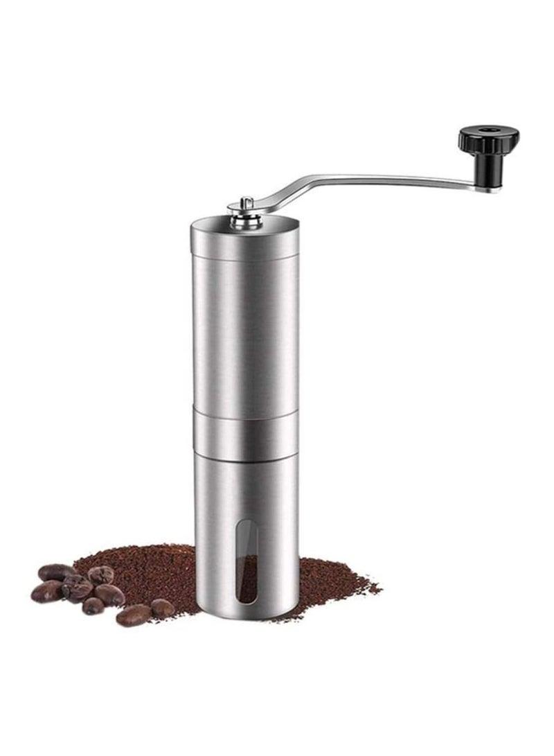 Manual Coffee Grinder Conical Burr Mill Brushed Stainless Steel Silver - Image 5