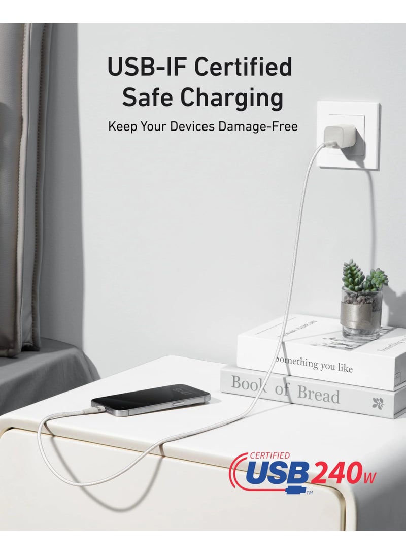 Anker USB-C to USB-C Cable 3ft 240W - White | A82E2H21 - Image 5