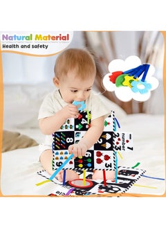 beiens beiens Baby Toys 0-6 Months, Tummy Time Crinkle Toys with Mirror, Black and White High Contrast Sensory Toys for 0-6-12-18 Months Toddler Newborn, Boy Girl Gift Set, Play Mats-4 in 1  - Image 4