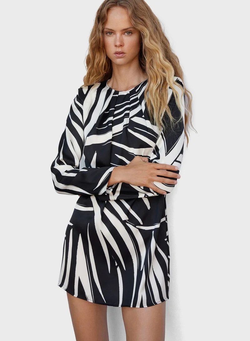 MANGO Printed Knitted Dress
