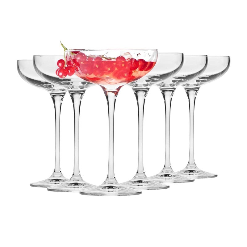 Krosno Champagne Saucer Coupe Glasses  Set of 6  240 ML  Harmony Collection  Perfect for Home Restaurants and Parties  Suitable for Serving Sparkling Wine  Dishwasher Safe