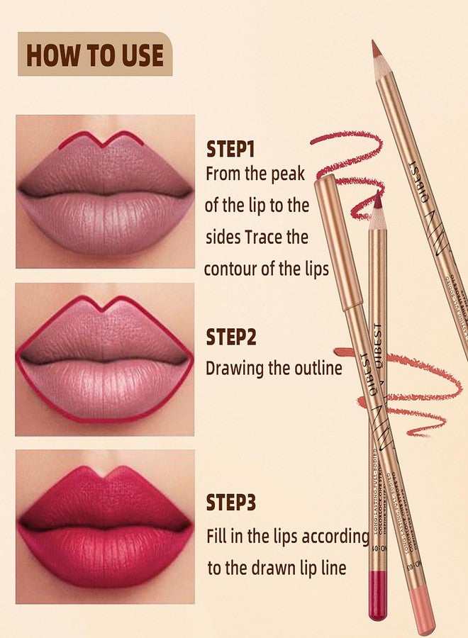 DENESTUP 12 Colors Lip Liner Set, Brown Pink Red Series Lip Liners, Plump Nude Lip Shape No Smudge Longwear Smooth Lip Pen Waterproof Lipstick High Pigmented Natural Lip Makeup Pencil - Image 5