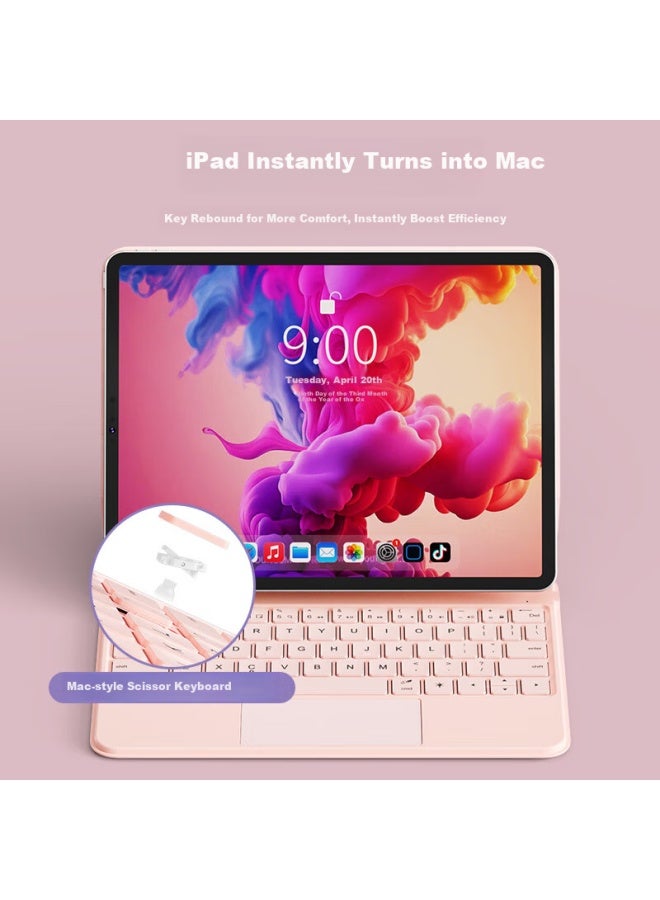 B.o.w Hangshi Hb354 New Ipad Bluetooth Keyboard Case Compatible With Air7/5/6, Suitable For 20/22pro, Integrated Touch Control, Magnetic, Compatible With 10.9/11 Inch Universal, Purple - Image 4