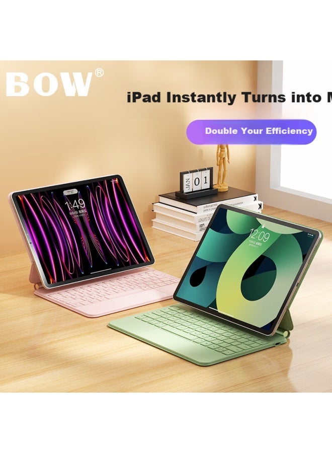 B.o.w Hangshi Hb354 New Ipad Bluetooth Keyboard Case Compatible With Air7/5/6, Suitable For 20/22pro, Integrated Touch Control, Magnetic, Compatible With 10.9/11 Inch Universal, Purple - Image 5