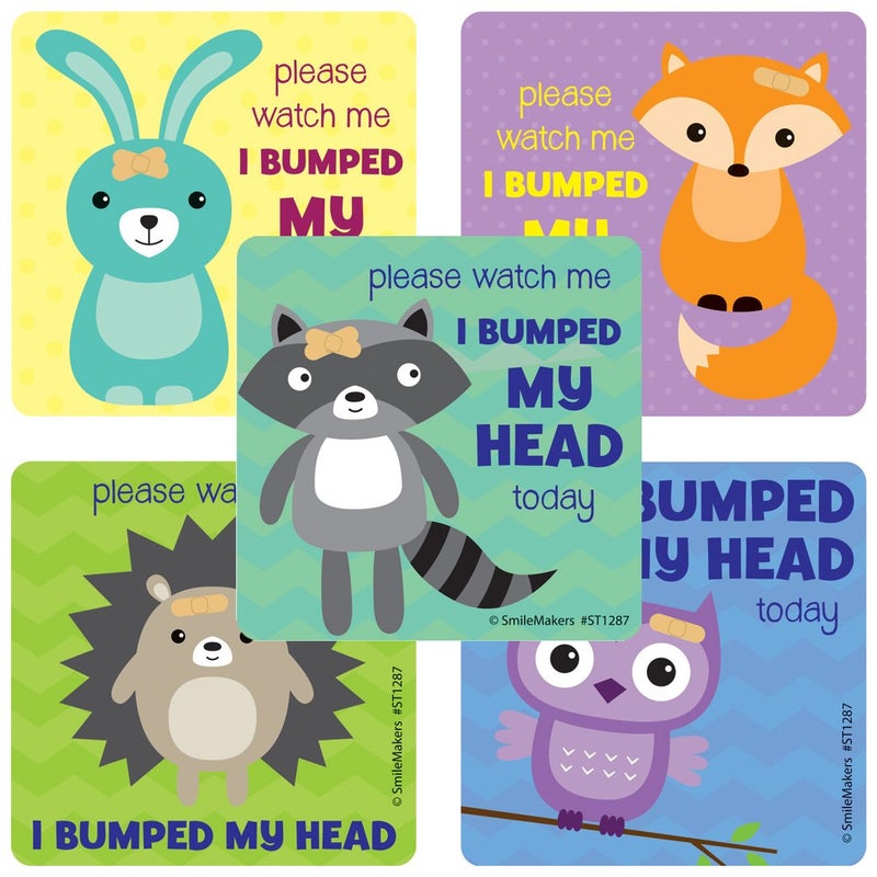 SmileMakers Please Watch me I bumped My Head Stickers Prizes and Giveaways 100 per Pack - Image 2