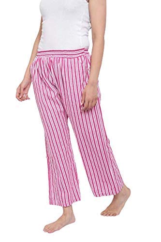 CIERGE Women's Cotton Printed Casual Style Pyjama/Pajama (Pink Linen, Pink, Green; Pack Of 3) - Image 3