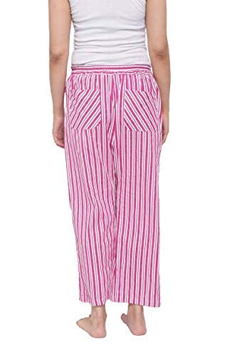 CIERGE Women's Cotton Printed Casual Style Pyjama/Pajama (Pink Linen, Pink, Green; Pack Of 3) - Image 4