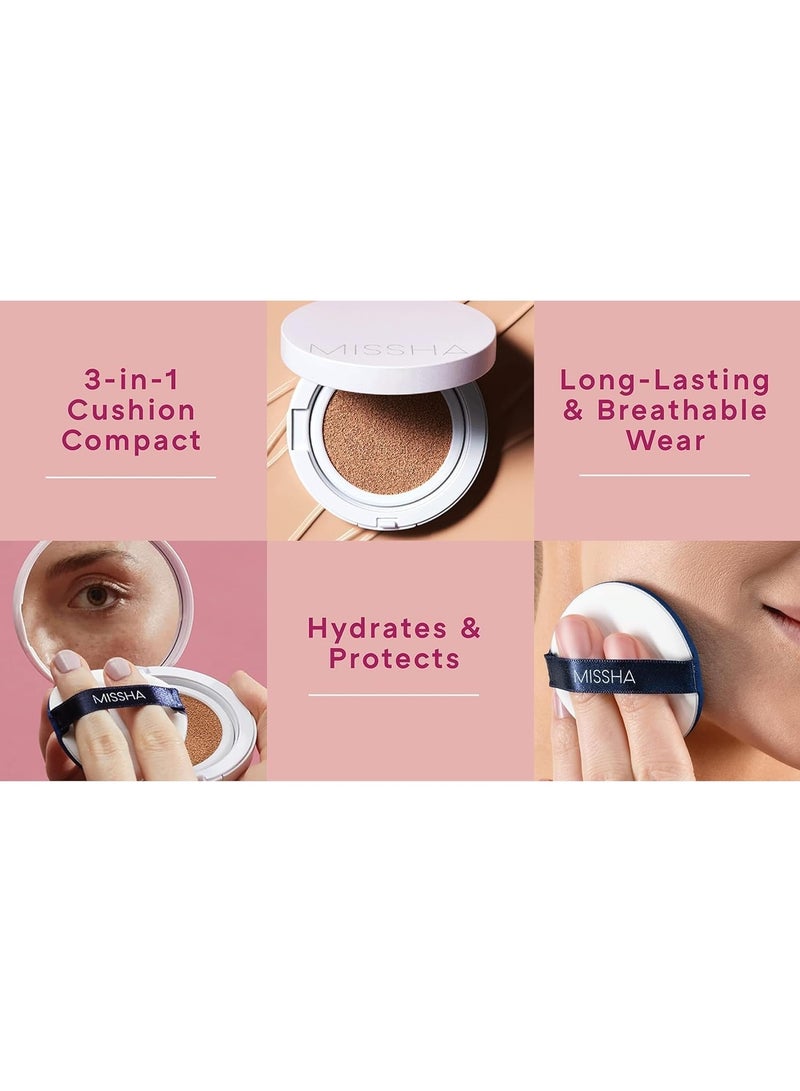 ميشا فFoundation Cushion السحري من ميشا رقم 23 بيج طبيعي للبشرة الفاتحة ذات النغمة المحايدة تغطية خالية من العيوب، لمسة رطبة، تطبيق سهل لجميع أنواع البشرة - Image 3