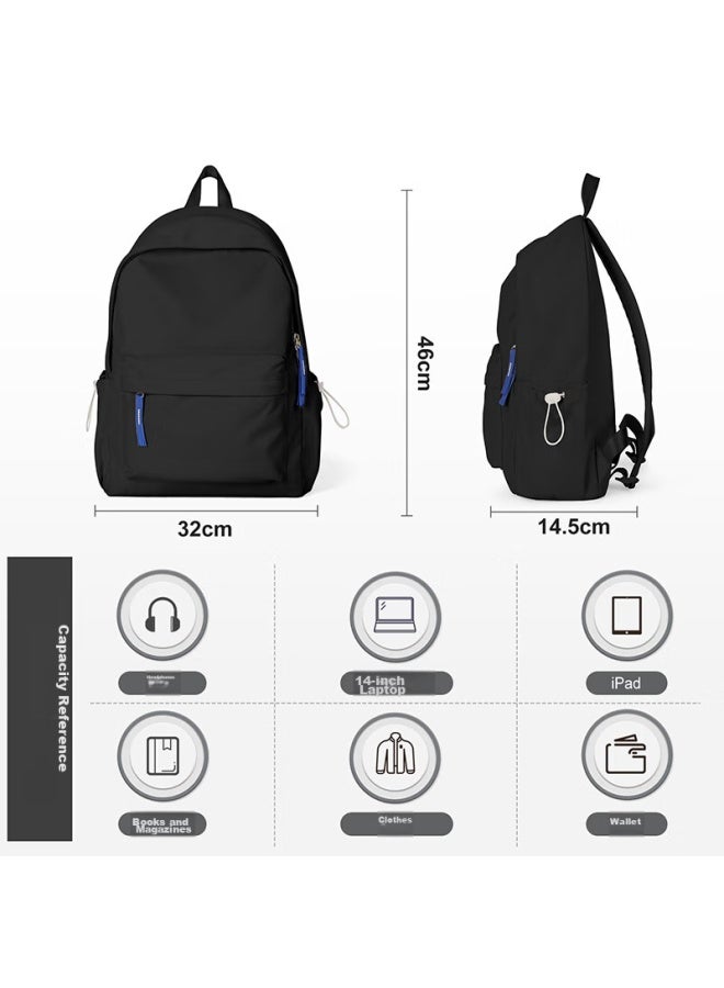 Landcase Backpack For Girls In Middle School, High School, And College, Large Capacity Travel Laptop Bag, 1607 Black - Image 5