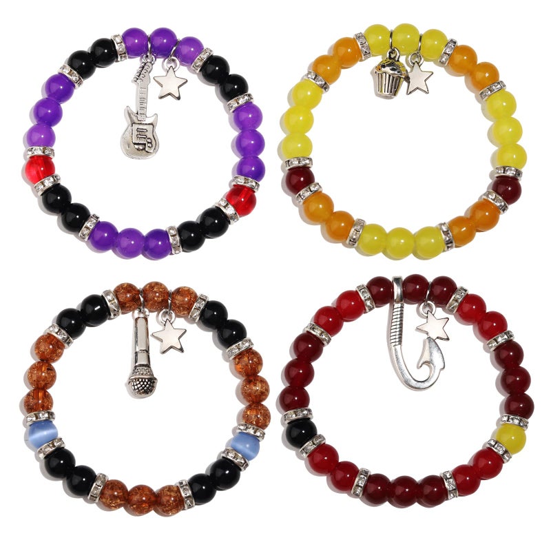 GINAZL Five Night at Freddy Bracelets FNAF Bracelet,4 pcs Freddy Bonnie Chica Foxy Bracelet FNAF Stuff Merch Valentins Day Gifts for Teen Horror Movie Gifts - Image 1