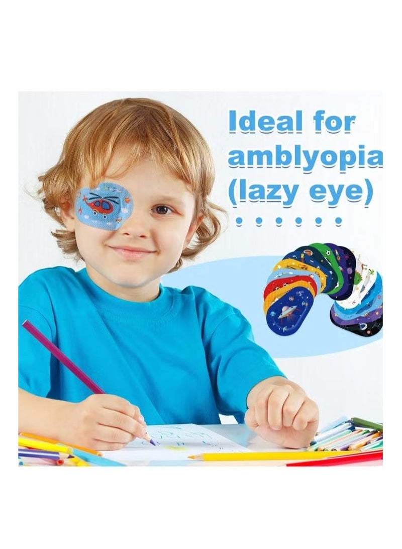 DURKU Adhesive Eye Patches for Kids, 48 Pcs Adhesive Eye Patches for Kids Boys 16 Styles Eye Patches Latex Free Eye Pad Bulk Light Blocking Fun Cute Boys Designs Cotton Adhesive Bandages for Boys Toddler - Image 3