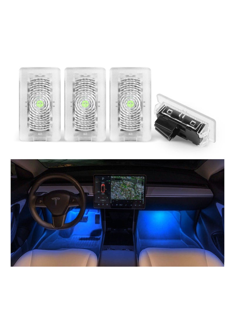 Car Interior LED Lights Bulbs, Fit for Tesla Model 3/Y/S/X Interior LED Lights Bulbs Kit, bright Easy-Plug Replacement Lights, Fit Trunk, Frunk, Door Puddle, Foot-Well, Tesla Accessories (4Pack) - Image 1