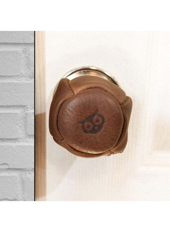 Hide & Drink, Stylish Door Knob & Car Gear Cover, Safety Multi-Purpose Cover, Proof Doors, Baby Proof Door Knob Cover, Full Grain Leather, Handmade, Bourbon Brown - Image 3