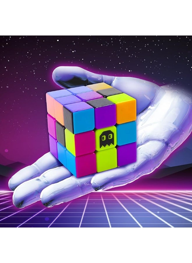 Brybelly - 3 x 3 Stickerless Neon 80s Mod Puzzle Cube - Cool Fidget Toy Engineered for Fun & Speed Solving - Game & Desk Gadget for Adults and Families - Party Favor, Stocking Stuffer, & Stress Relief Activity - Image 1