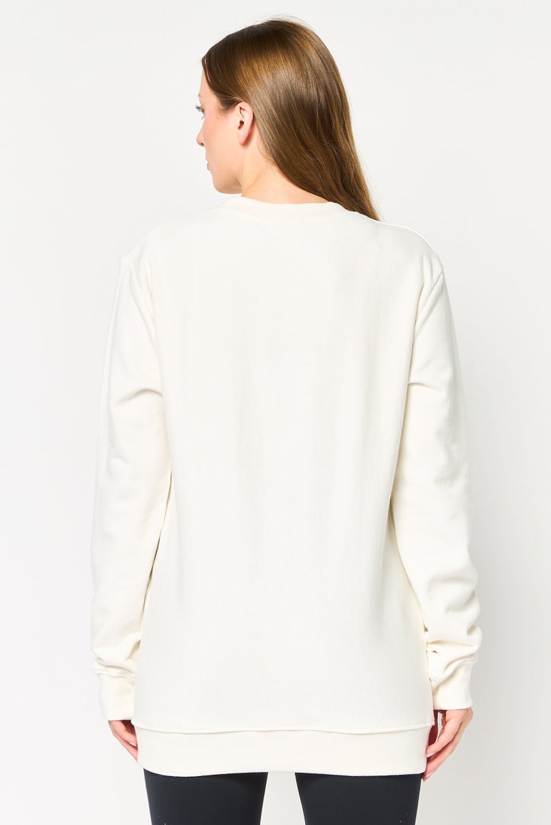 Champion Women Sportswear Fit Long Sleeve Outdoor Sweatshirt, White - Image 4