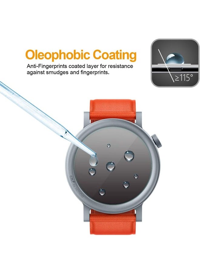 سجيت - عبوة من قطعتين واقي شاشة زجاجي مقوى لساعة CMF Watch Pro 2، مقاوم للخدوش وخالي من الفقاعات - Image 1