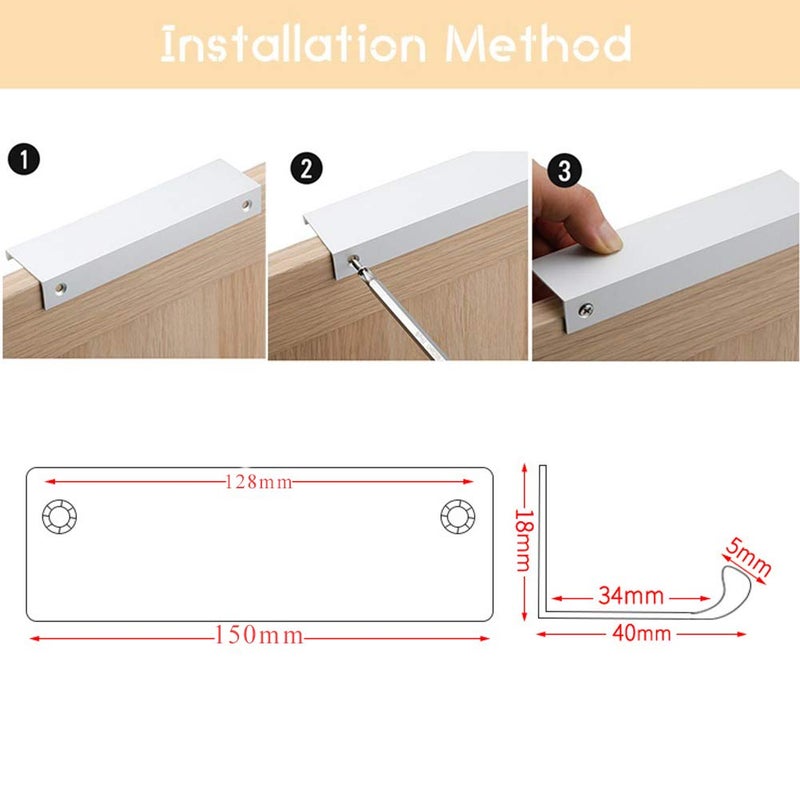 Jooja 10 Pack Modern Style Finger Edge Pull Furniture Drawerhandles Hidden Cabinet Kitchen Drawer Handles Knobs,Black 150Mm - Image 4
