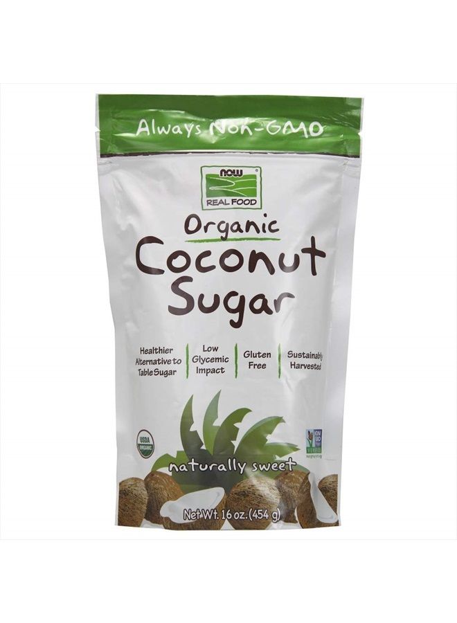 now أطعمة، سكر جوز الهند العضوي المعتمد، بديل للسكر العادي، تأثير جلايسيمي منخفض، من جوز الهند المحصود بشكل مستدام، غير معدل وراثيًا، 16 أونصة (قد يختلف التعبئة) - Image 1