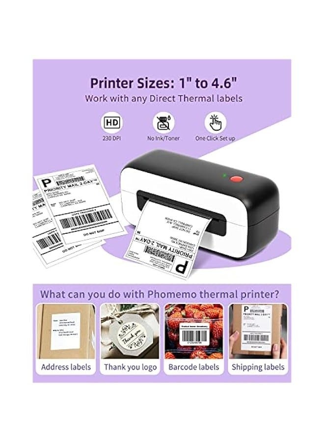 phomemo USB Thermal Label Printer for Shipping Packages - Desktop Label Printers for Small Business - Compatible with USPS, Etsy - Supports Multiple Systems - Black - Image 5