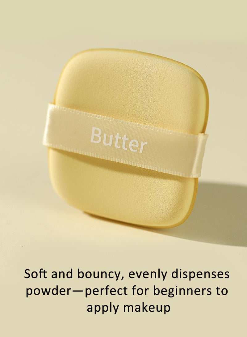 Generic 6Pack Square Powder Sponge Puff, 8.5t Makeup Blending Sponge in Butter Yellow Colors for Flawless Application  - Image 4