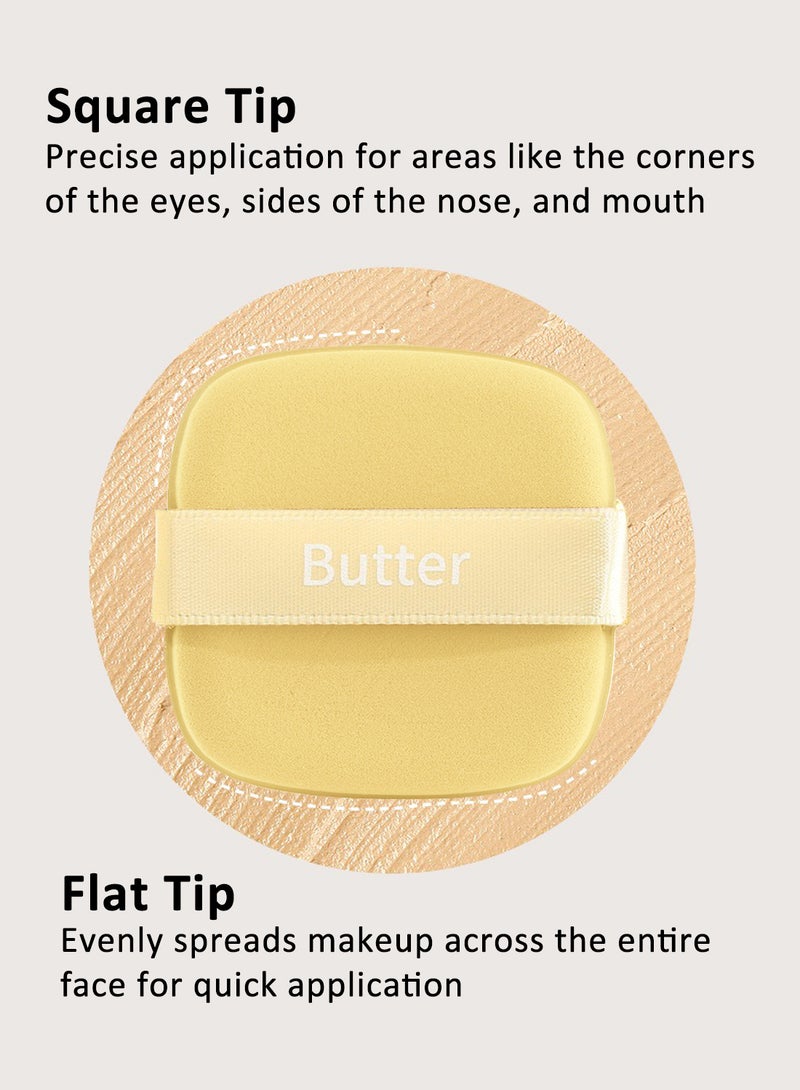 Generic 6Pack Square Powder Sponge Puff, 8.5t Makeup Blending Sponge in Butter Yellow Colors for Flawless Application  - Image 2