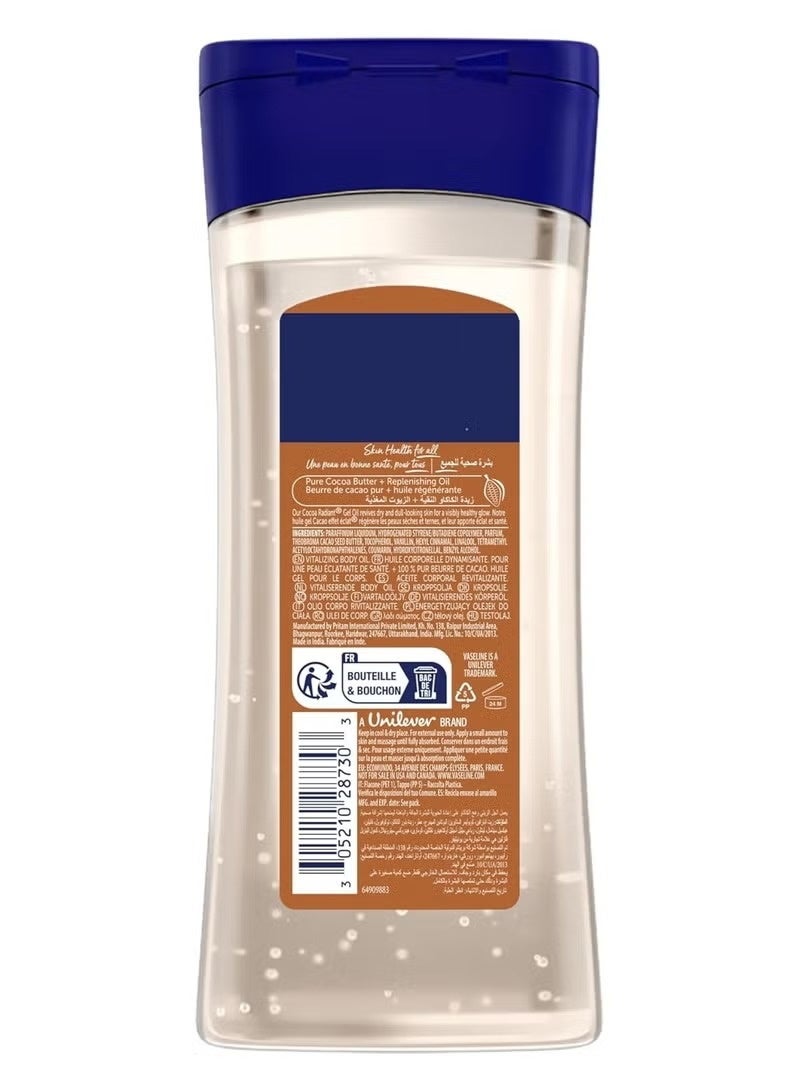 Vaseline Intensive Care Cocoa Radiant Vitalizing Body Oil With 100% Pure Cocoa Butter & Replenishing Oils For Long-Lasting Radiant Glow| Non-Greasy Body Gel Oil for Healthy & Glowing Skin| 200 ml - Image 2