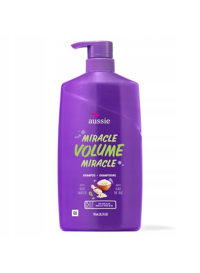 Aussie Miracle Volume with Plum Bamboo, Paraben Free Shampoo, 26.2 Fl Oz - Image 1