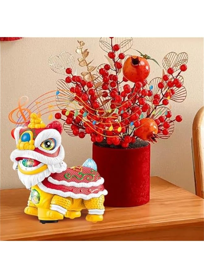 Chinese Lions Dance Toys,Lions Dance with Lights and Music, Funny Shaking Heads Lions Dance Toys for Kids, Chinese New Year Decorations (Red) - Image 5