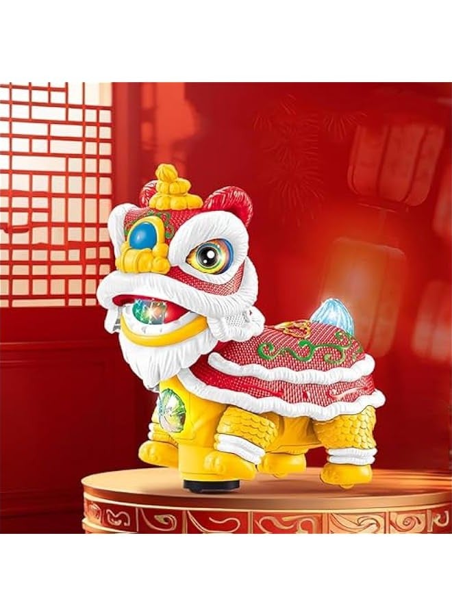 Chinese Lions Dance Toys,Lions Dance with Lights and Music, Funny Shaking Heads Lions Dance Toys for Kids, Chinese New Year Decorations (Red) - Image 4