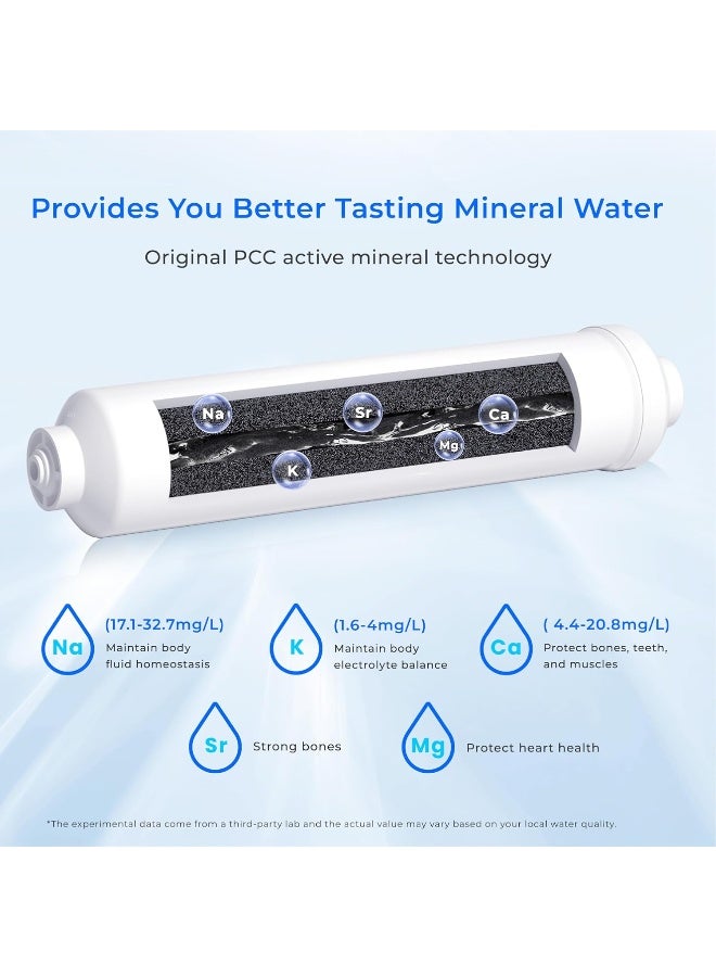Waterdrop Remineralization Filter WD-MNR35, 1/4" Quick Connect Mineral Filter for Reverse Osmosis System, Restore Essential Minerals for RO System, RO Mineral Filter, Under Sink Water Filtration - Image 4