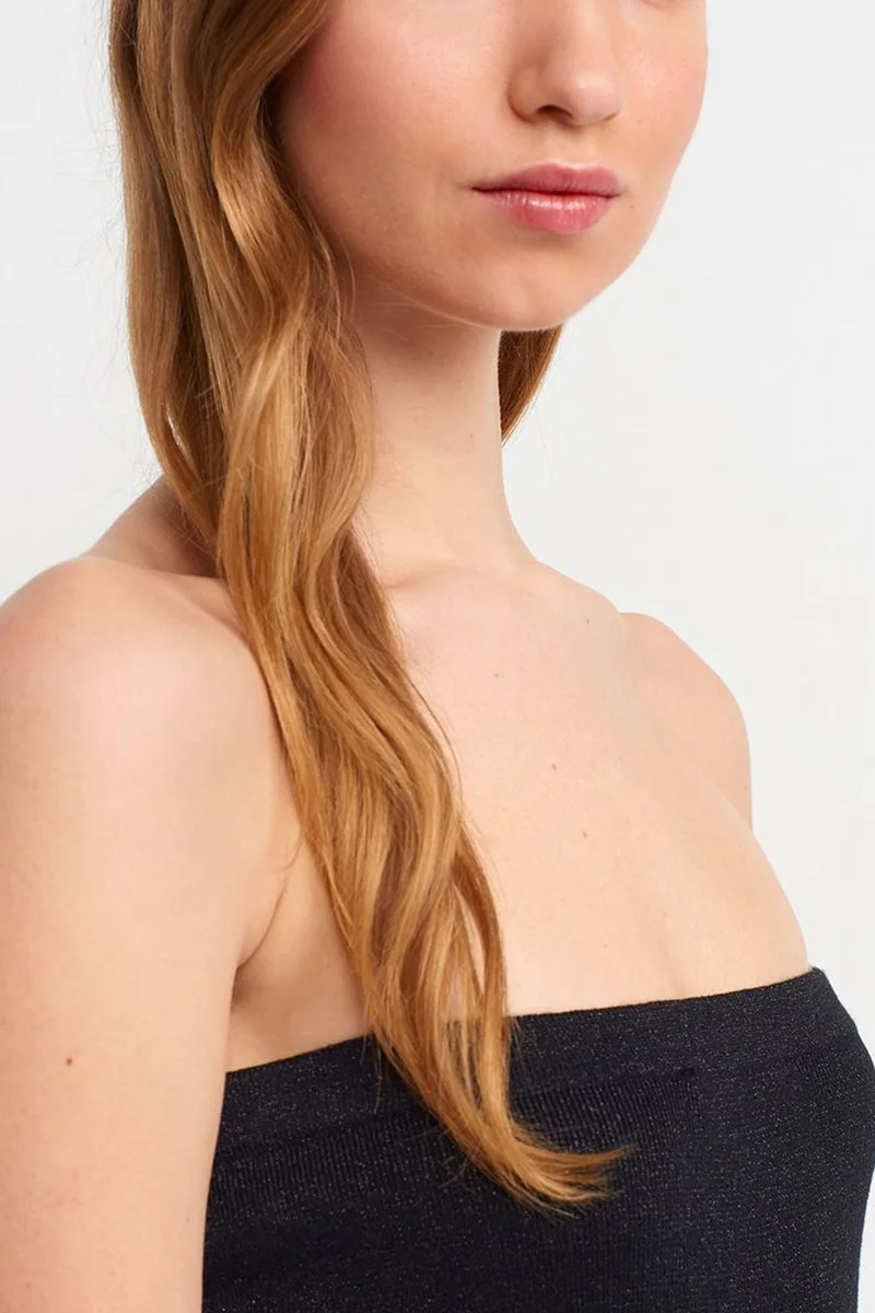 Dilvin Black DILVIN Strapless Midi Bodycon Dress for Women | Best Price UAE
