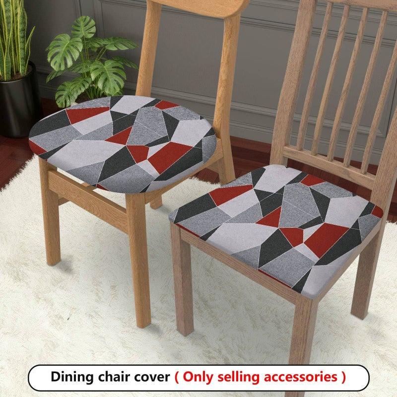 2pcs Washable Geometric Print Stretch Chair Seat Covers 22.44x22.44 inch - Image 1