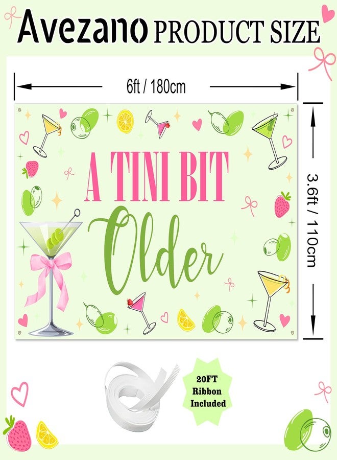 افيزانو لافتة Avezano A Tini Bit Older لحفلات بار Martini وديكورات حفلات A Tini Bit Older لحفلات أعياد الميلاد وحفلات توديع العزوبية وحفلات الزفاف ومستلزمات الحفلات (6 × 3.6 قدم) - Image 3