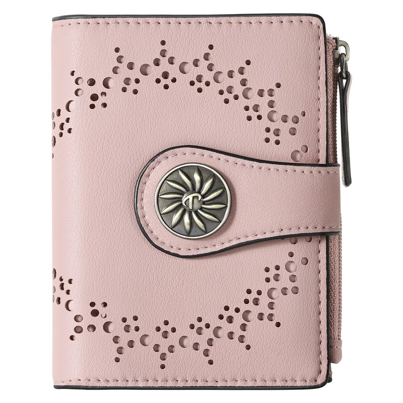 Tipmile Small Wallet for Women Bifold RFID Blocking Card Holder Leather Wallets with Zipper Coin Pocket - Image 1